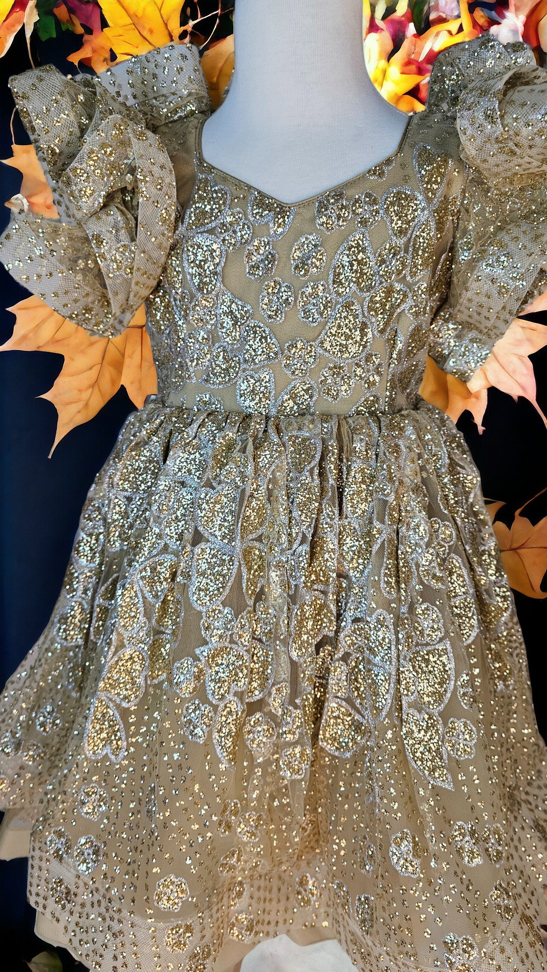 Hand made Golden High low luxury dress
