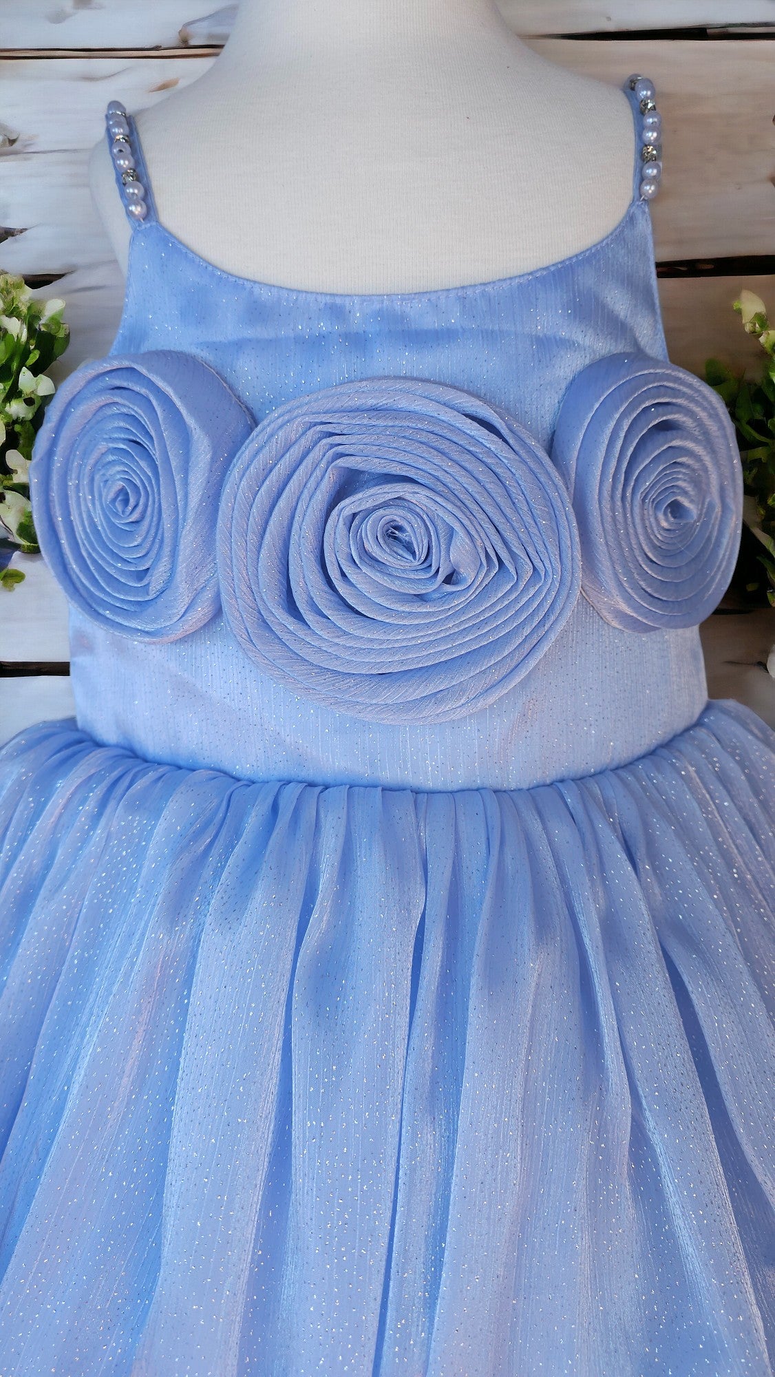 Blue Organza Party Dress