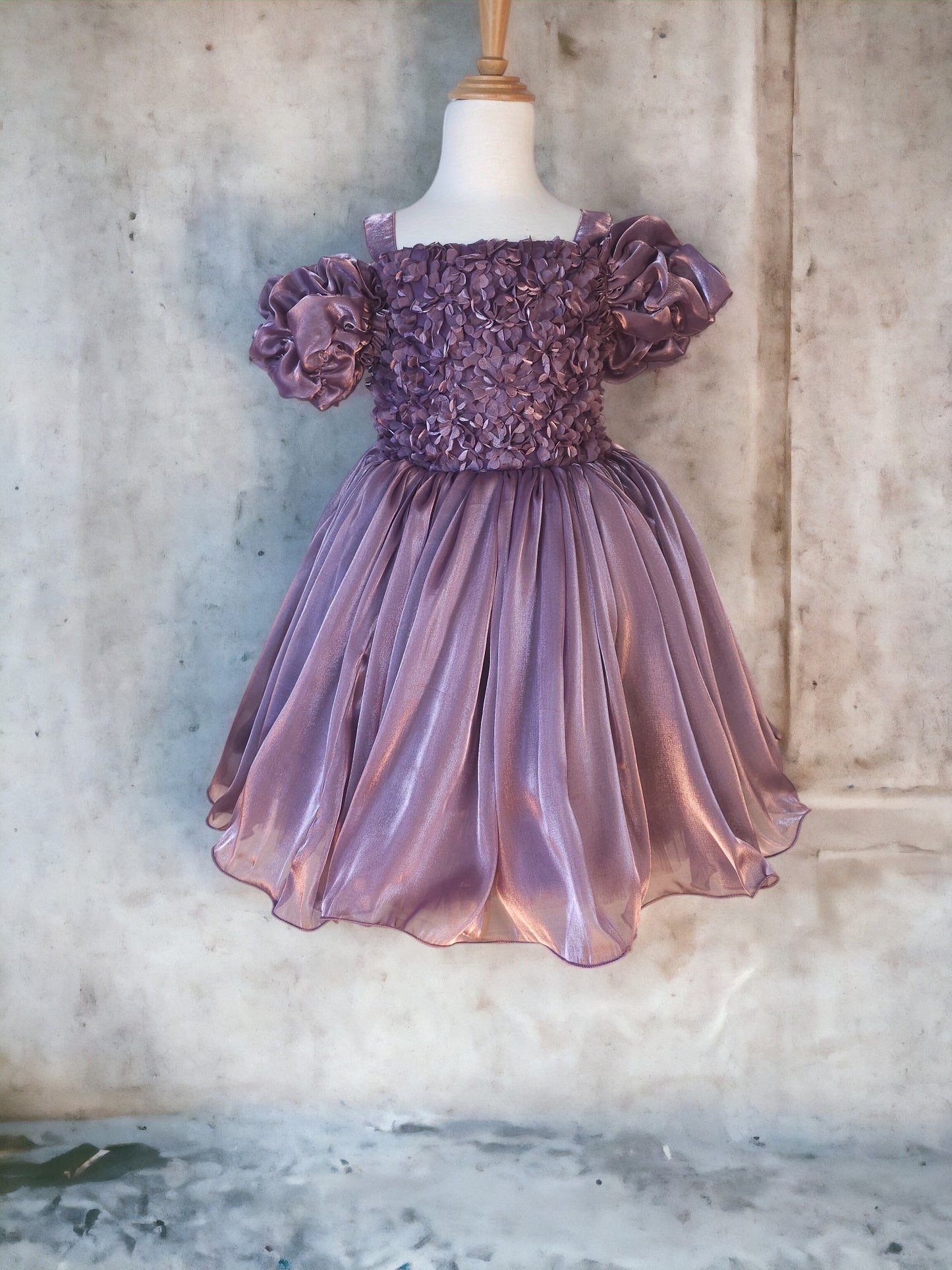 Ruffle Bodied Purple Dress