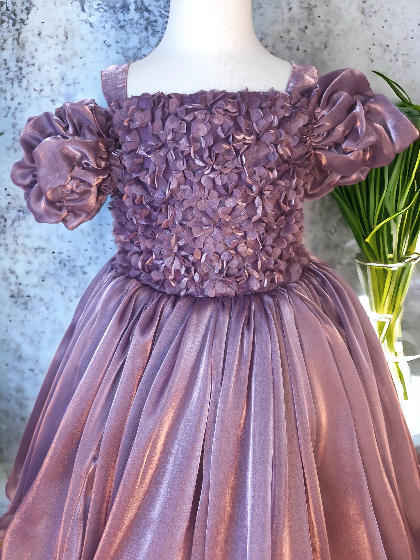 Ruffle Bodied Purple Dress