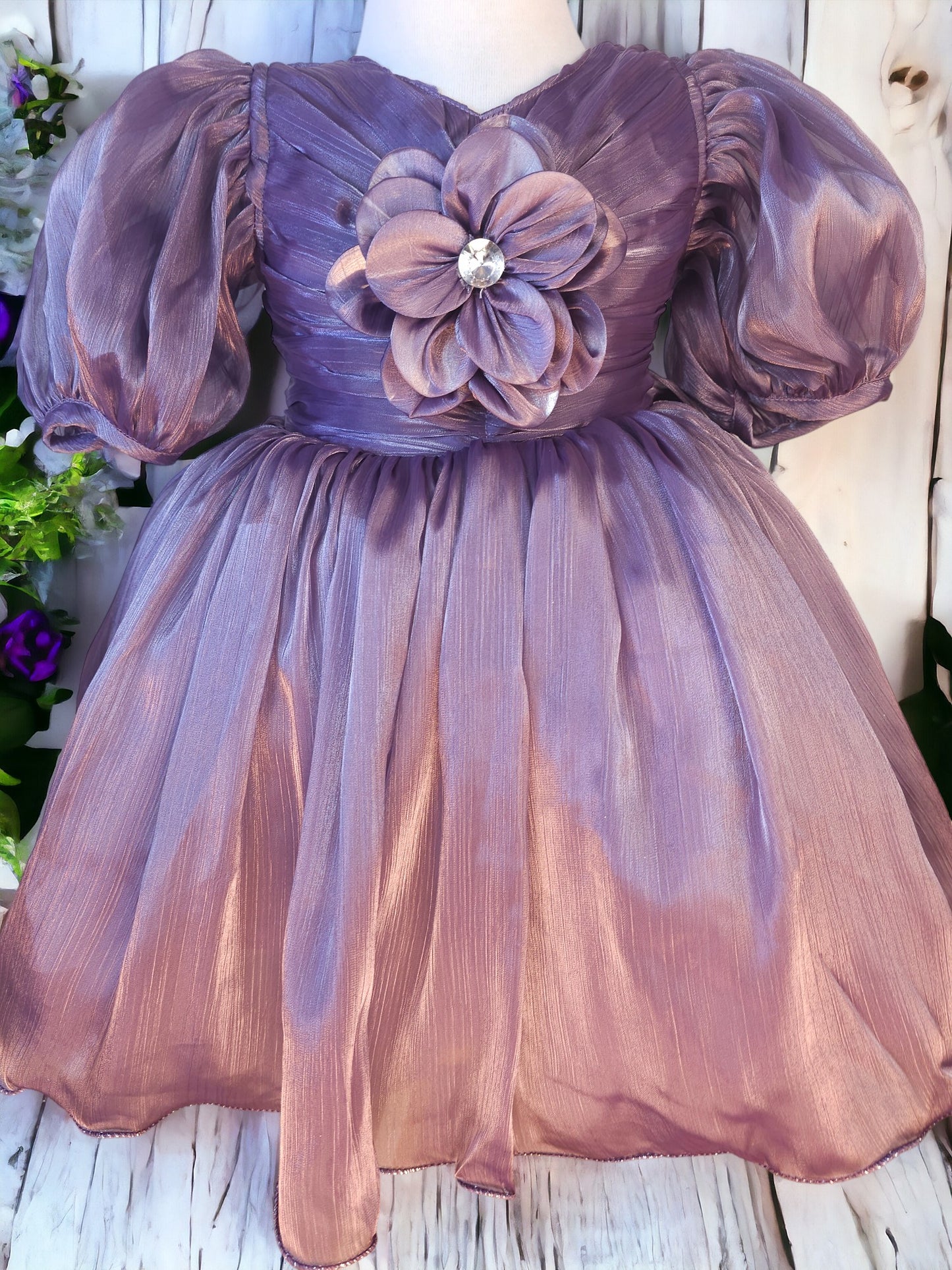Big Flower Purple Dress