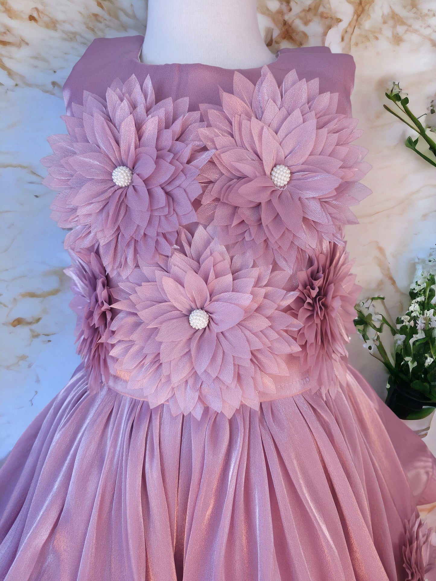 Two piece Pink Floral Dress