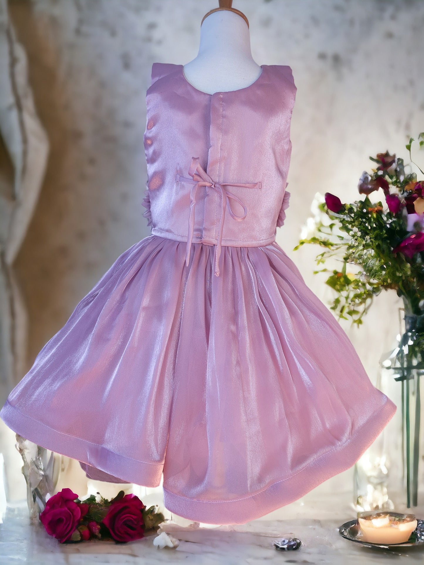 Two piece Pink Floral Dress