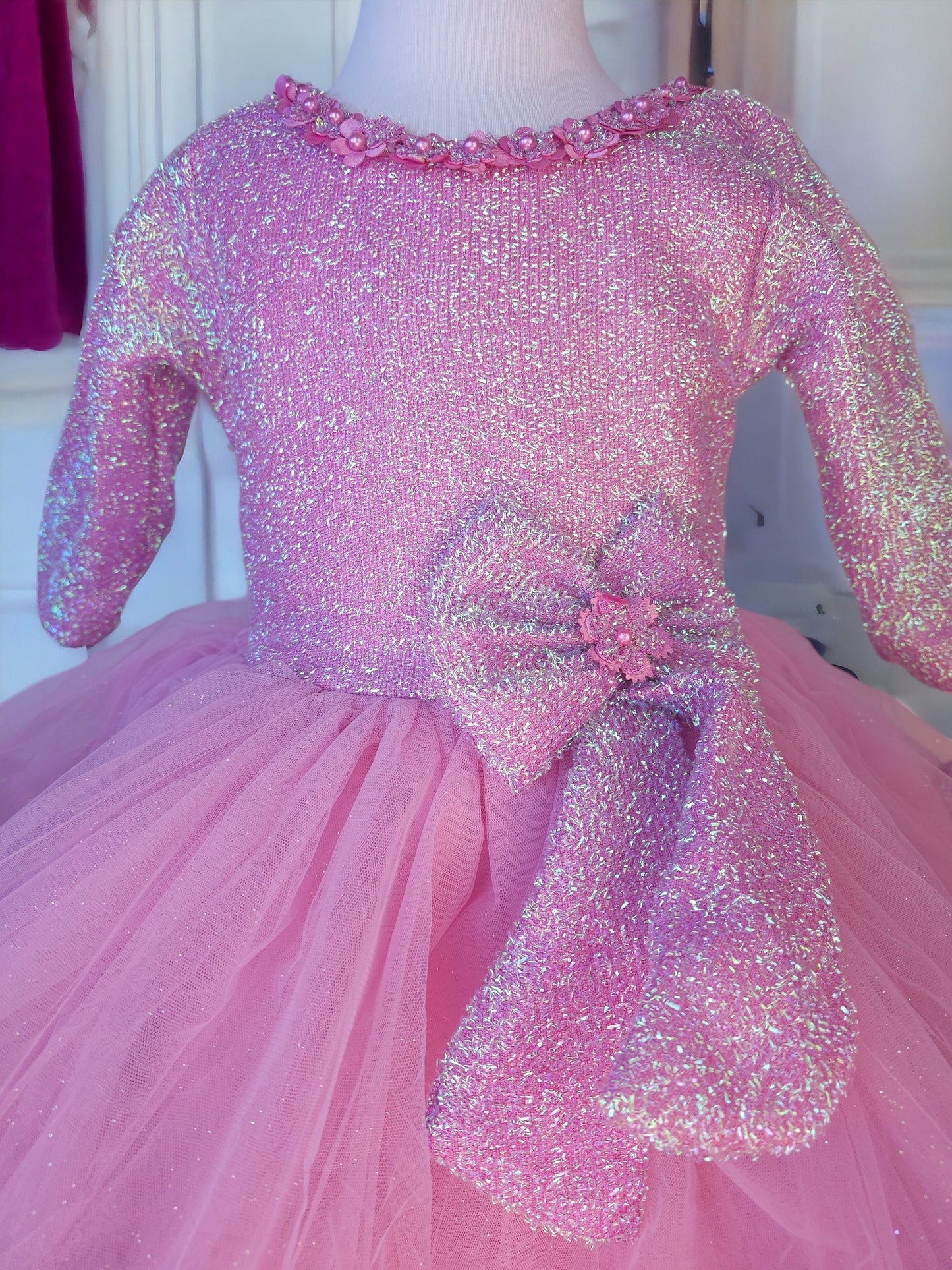 Pink Ruffle Layered Party Dress