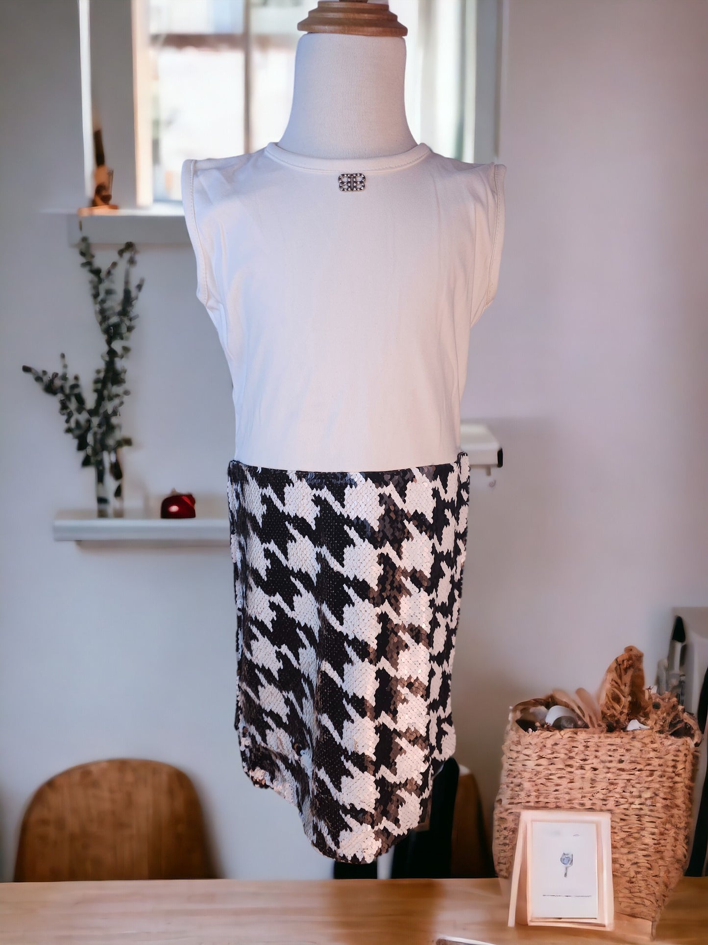 Black Lether Jacket sequence Dress