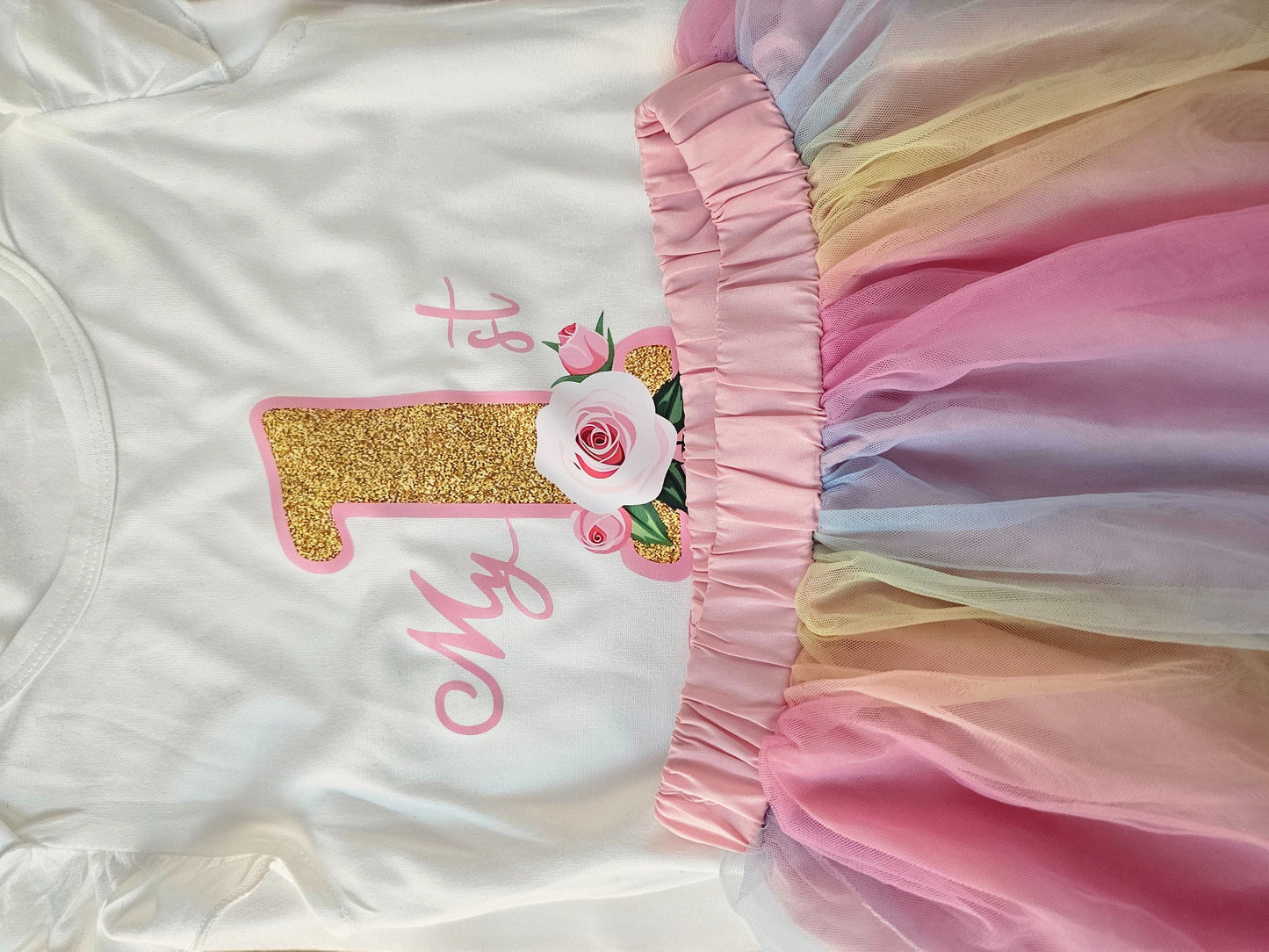 Rainbow tutu photo Dress