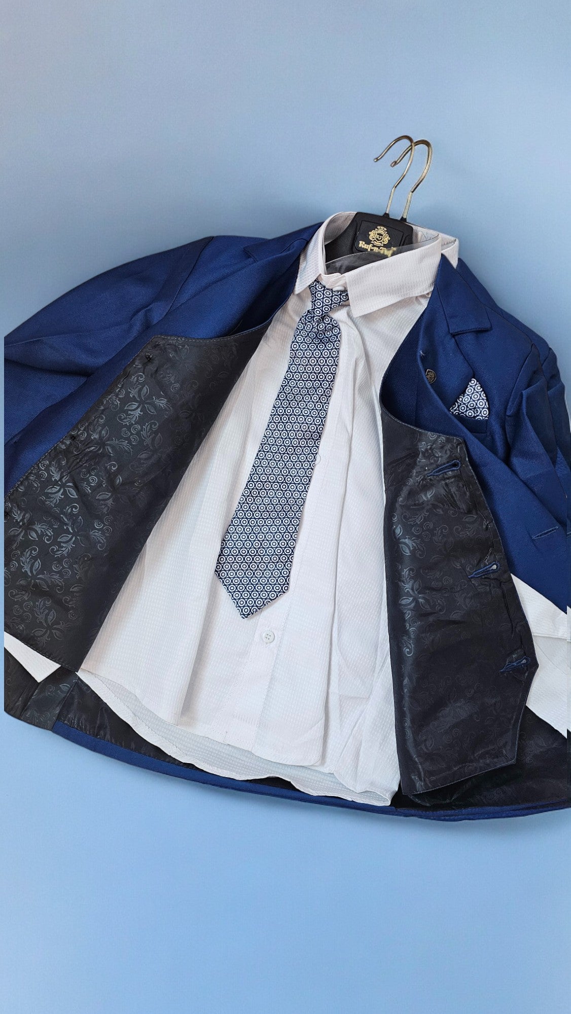 4 pcs Boys Formal Gentleman Outfits Blue