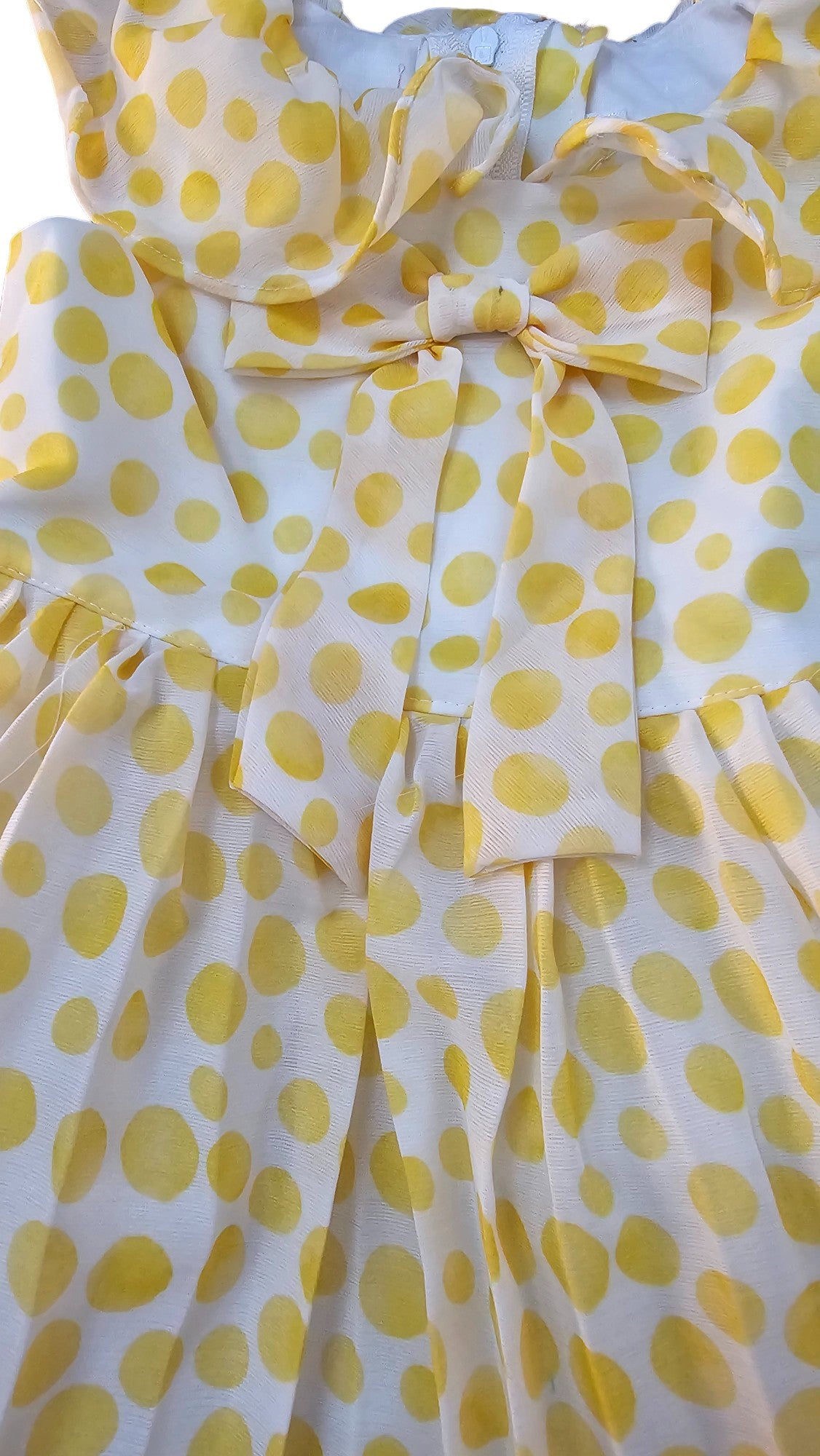 Dotted Print Dress Yellow
