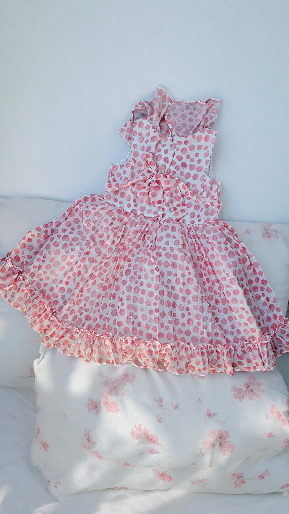 Dotted Print Dress Yellow