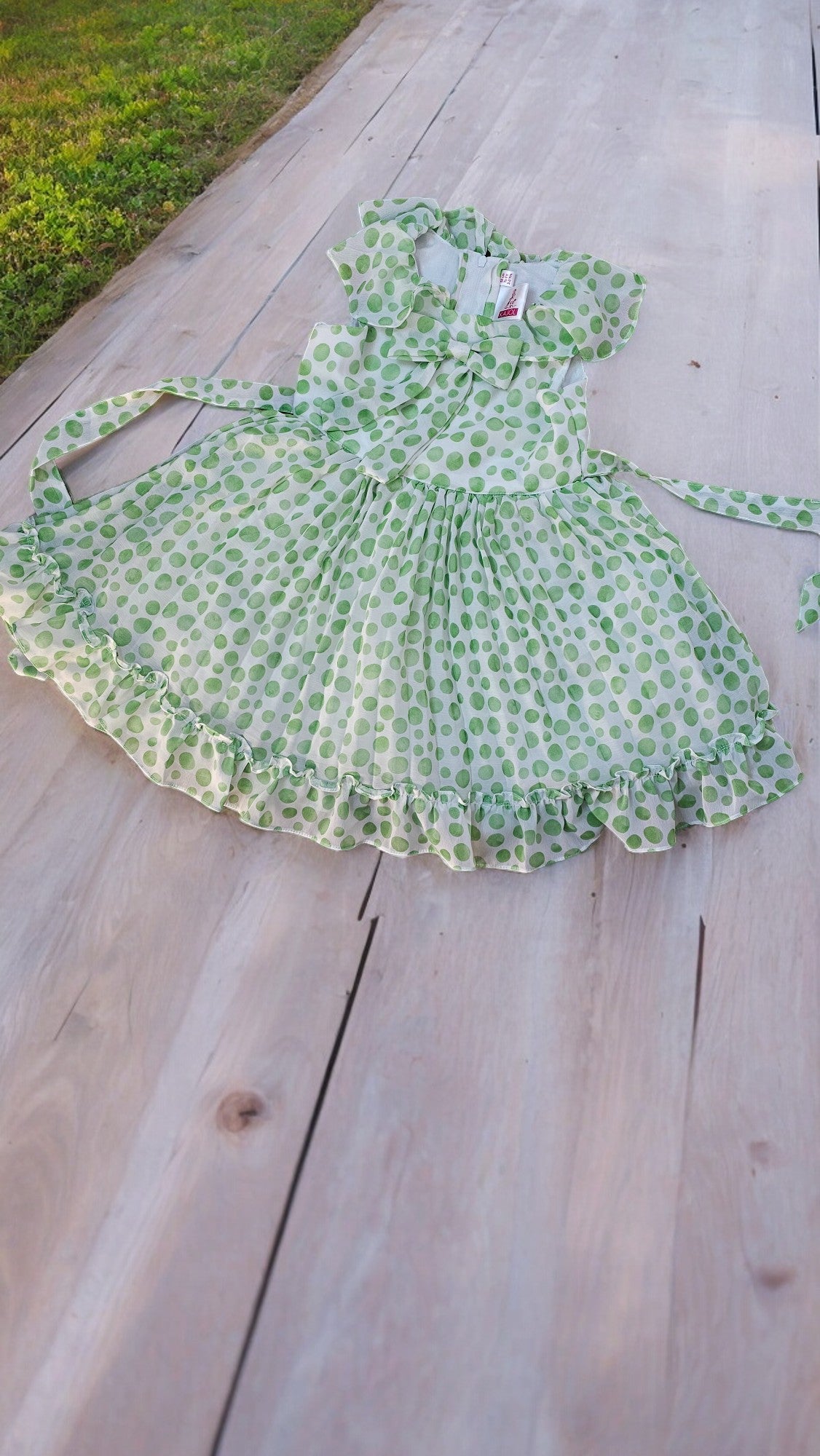 Dotted Print Dress Yellow