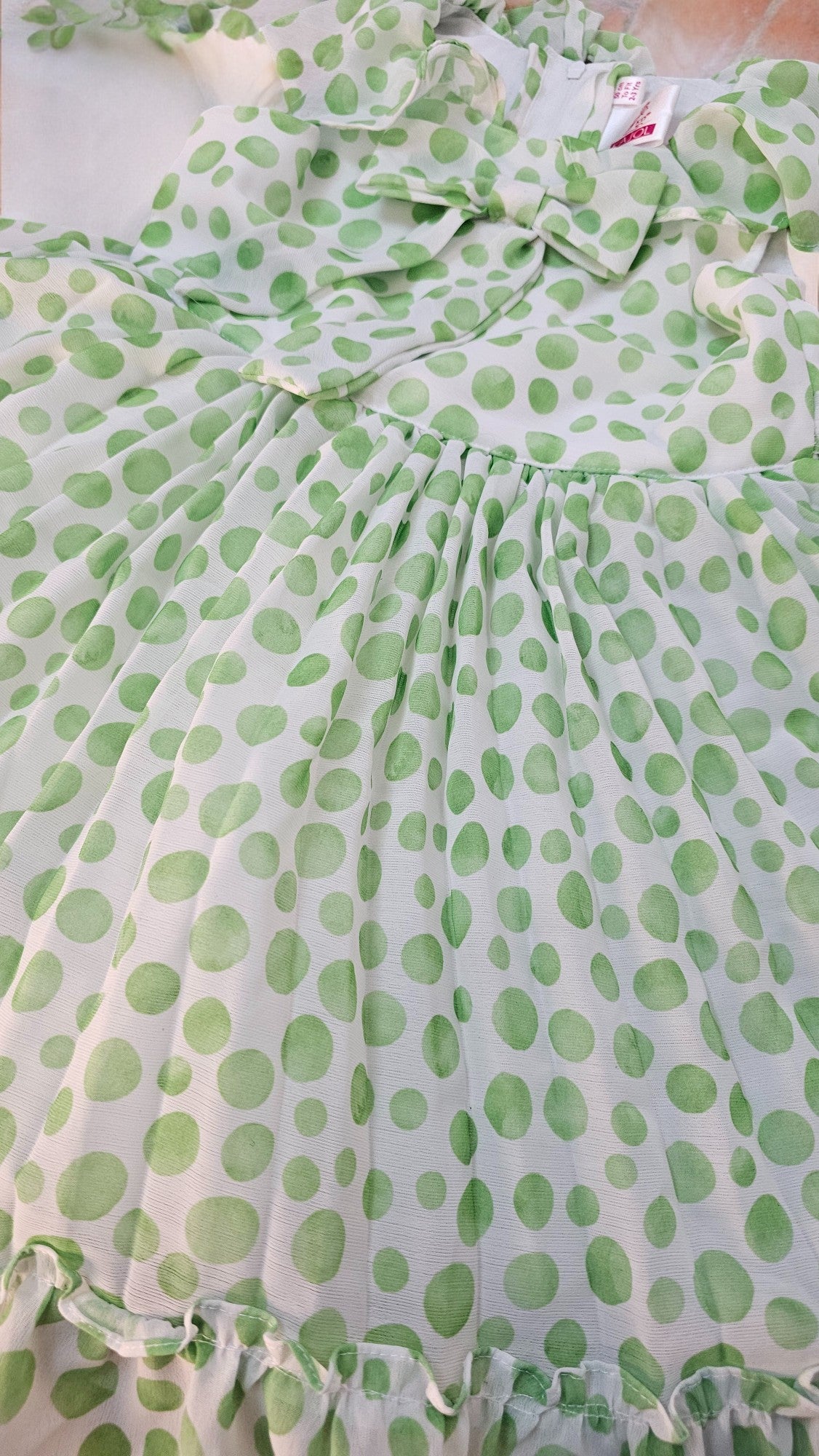 Dotted Print Dress Yellow