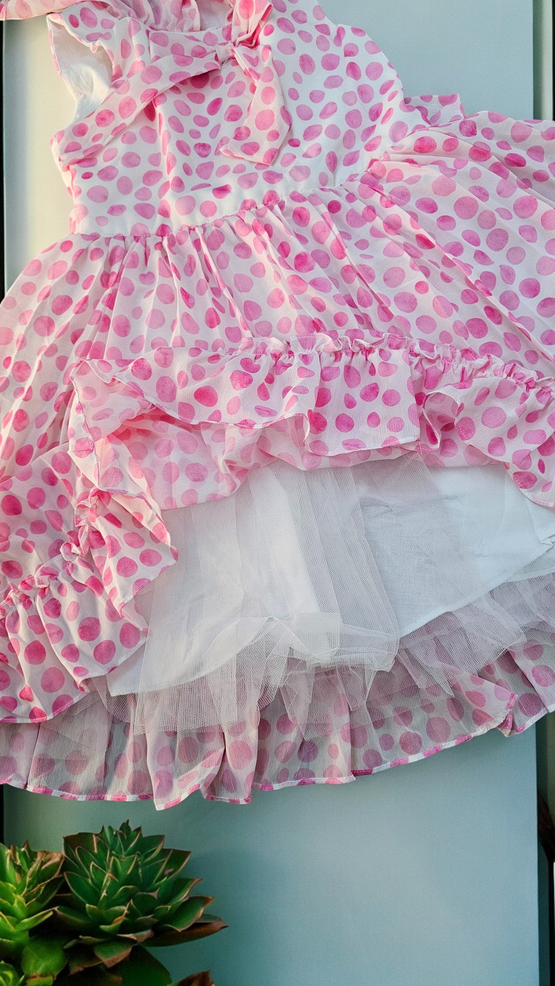 Dotted Print Dress Yellow