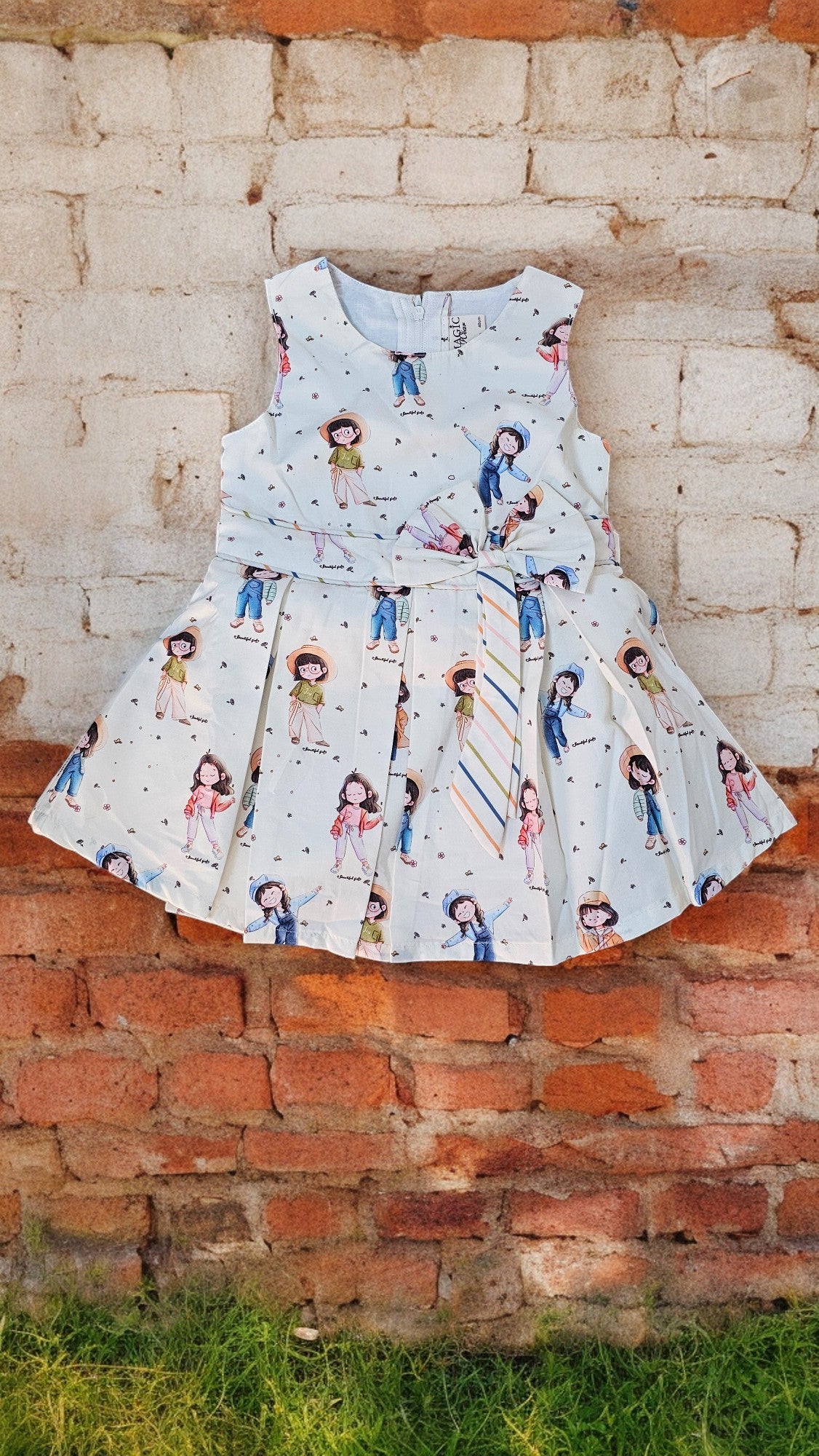 White Girl Printed Frock