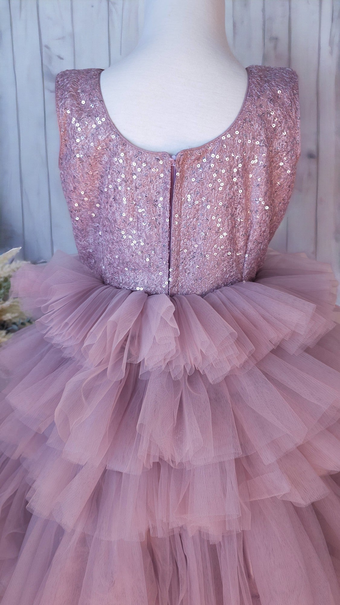 Ash Purple long dress with ruffles