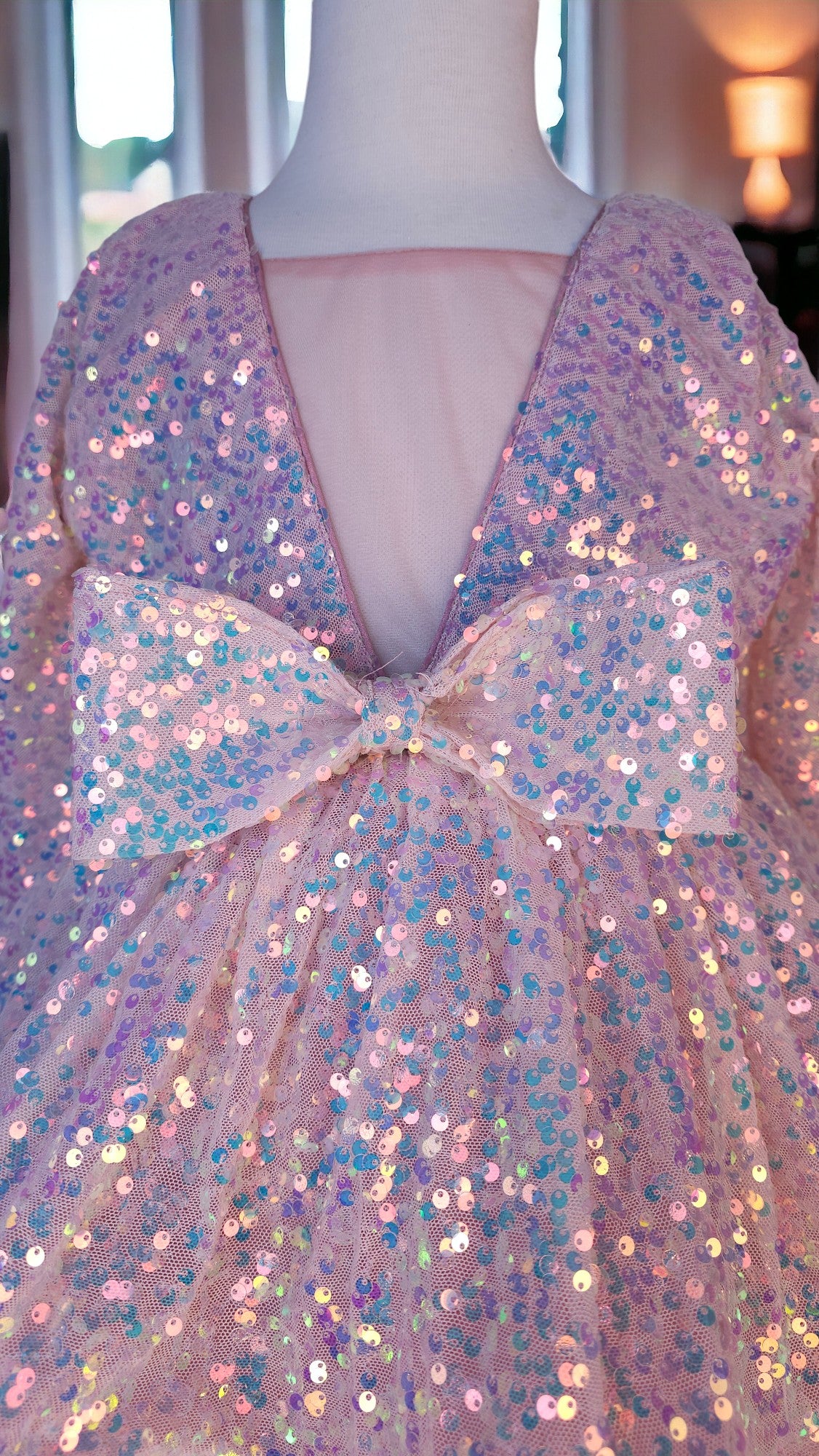 Sequence party dress with ruffles