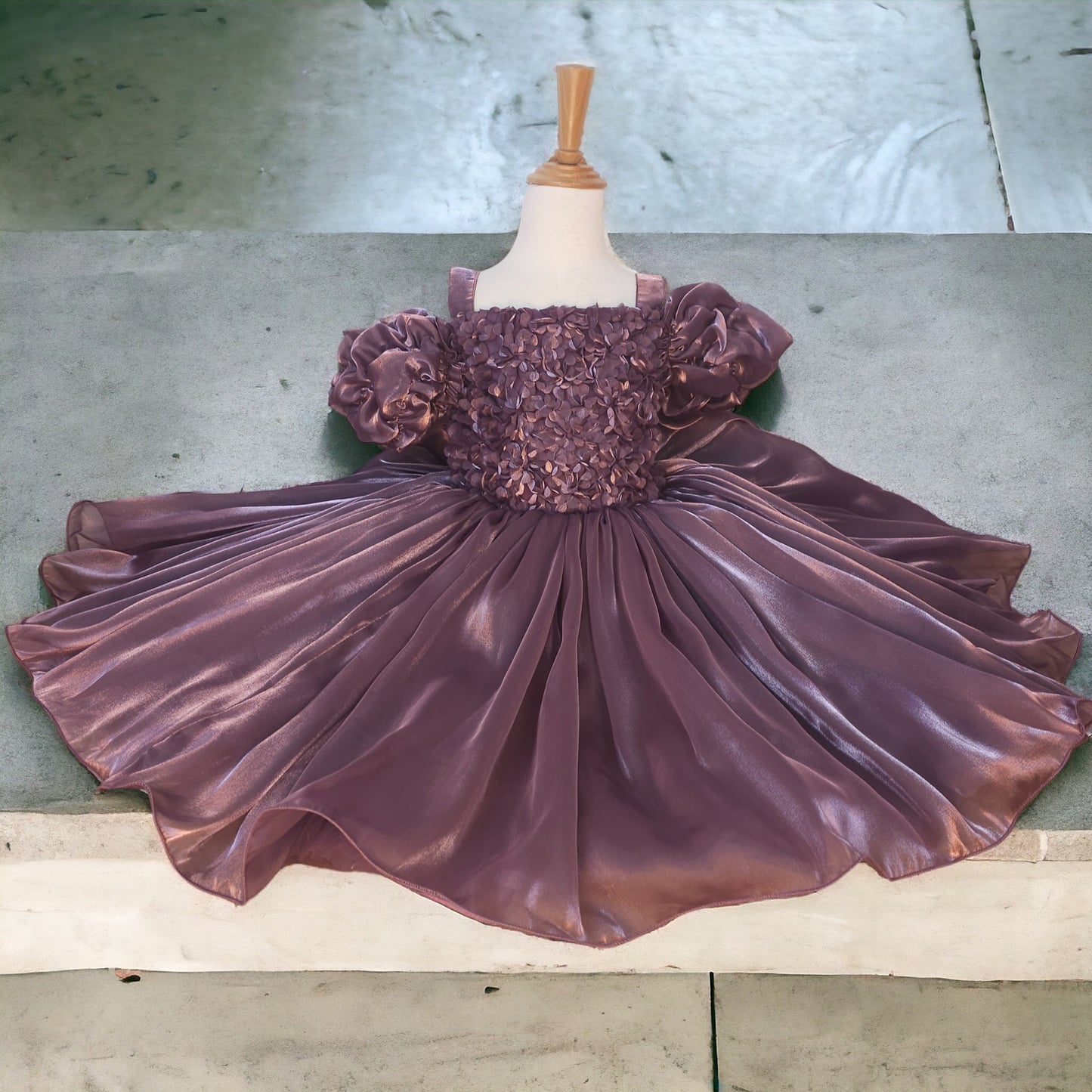 Ruffle Bodied Purple Dress