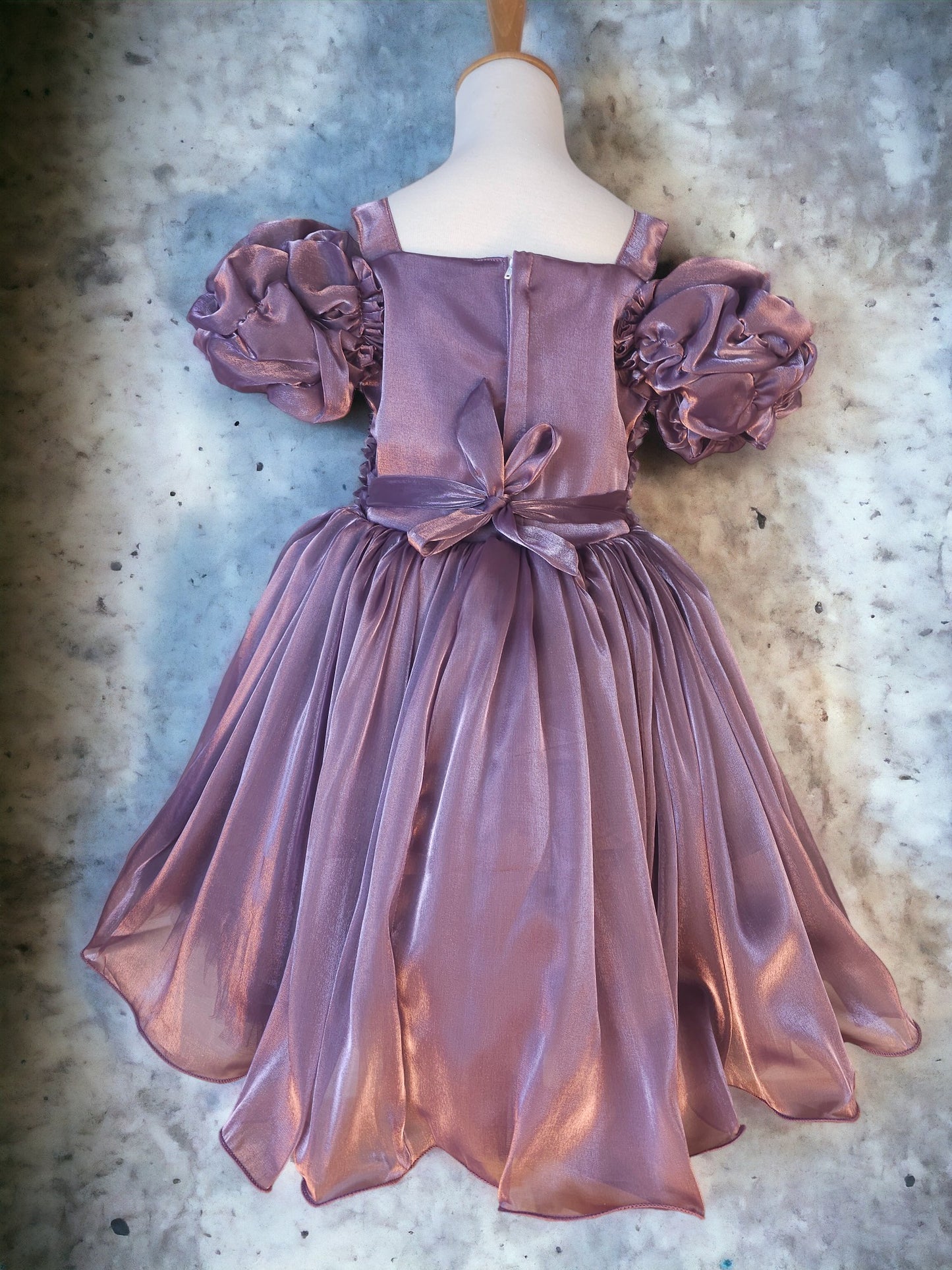 Ruffle Bodied Purple Dress