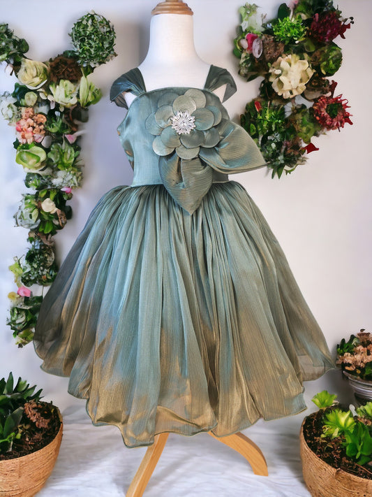 Green High Low Party Dress
