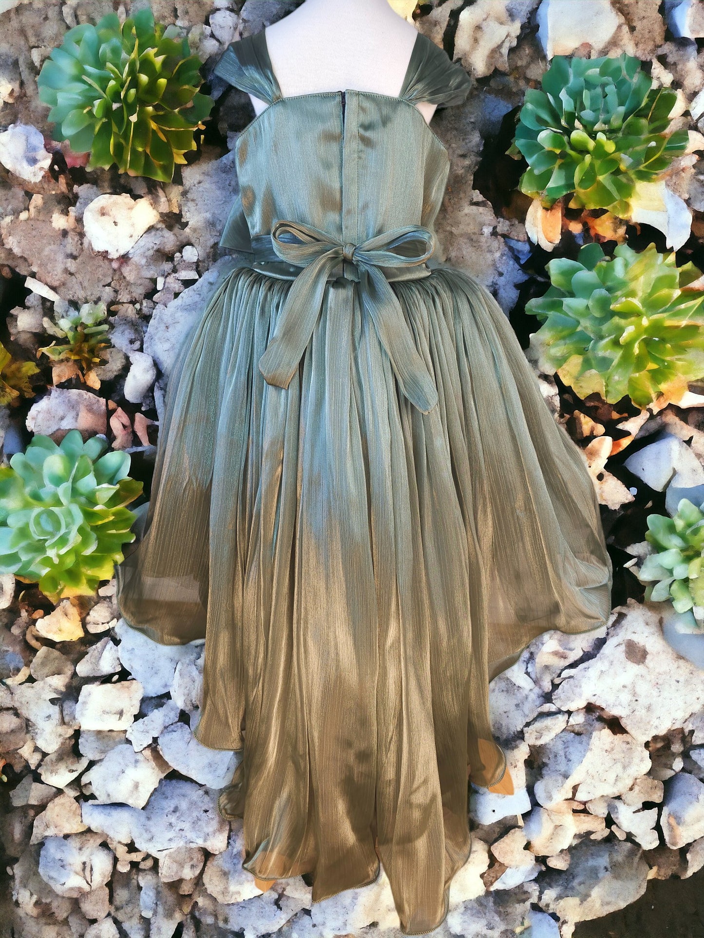 Green High Low Party Dress