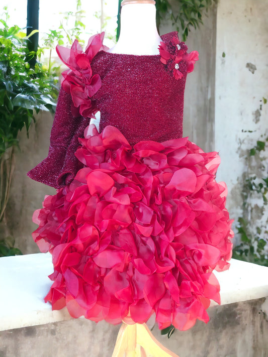 Two Piece Maroon Dress