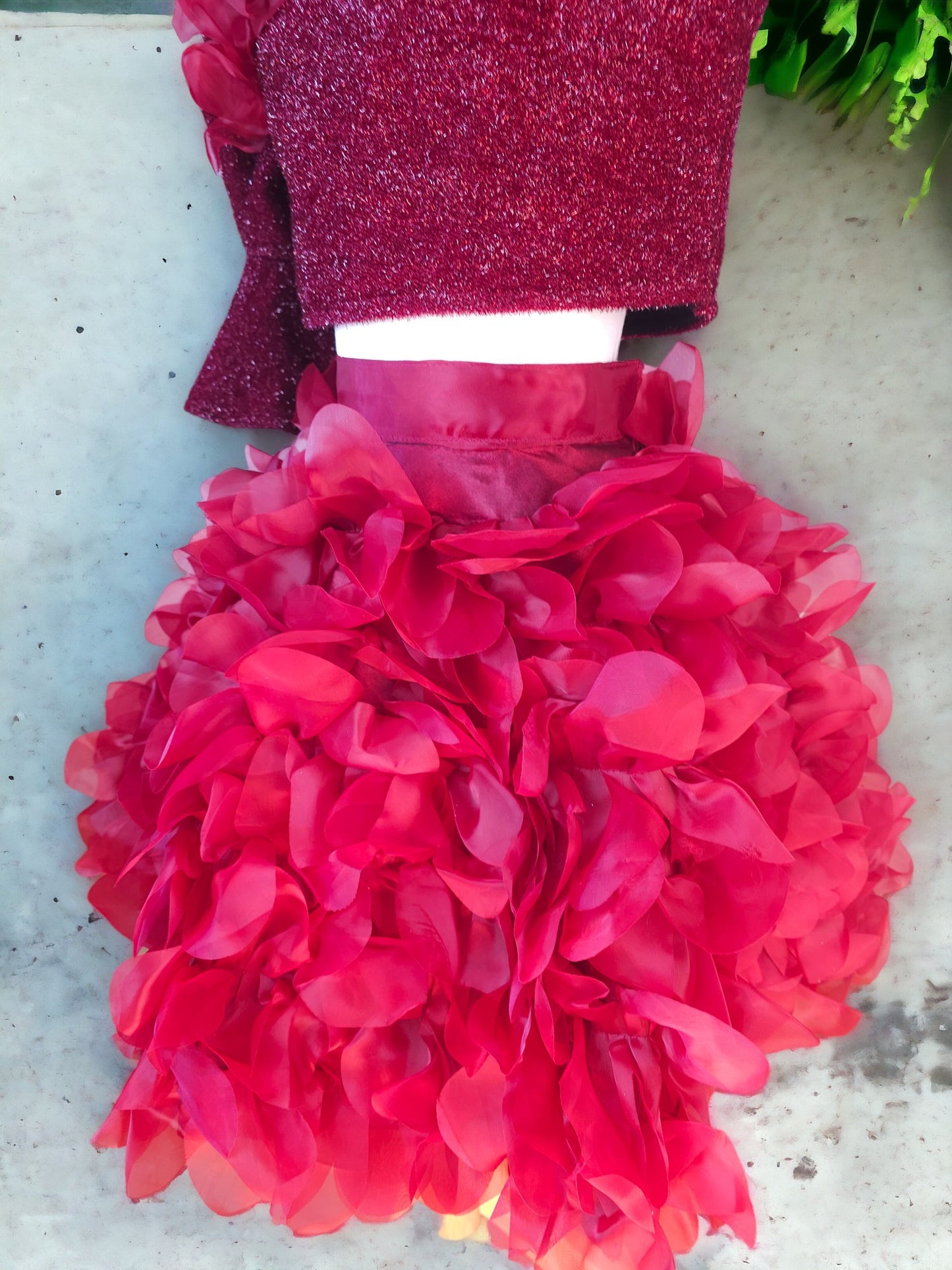 Two Piece Maroon Dress