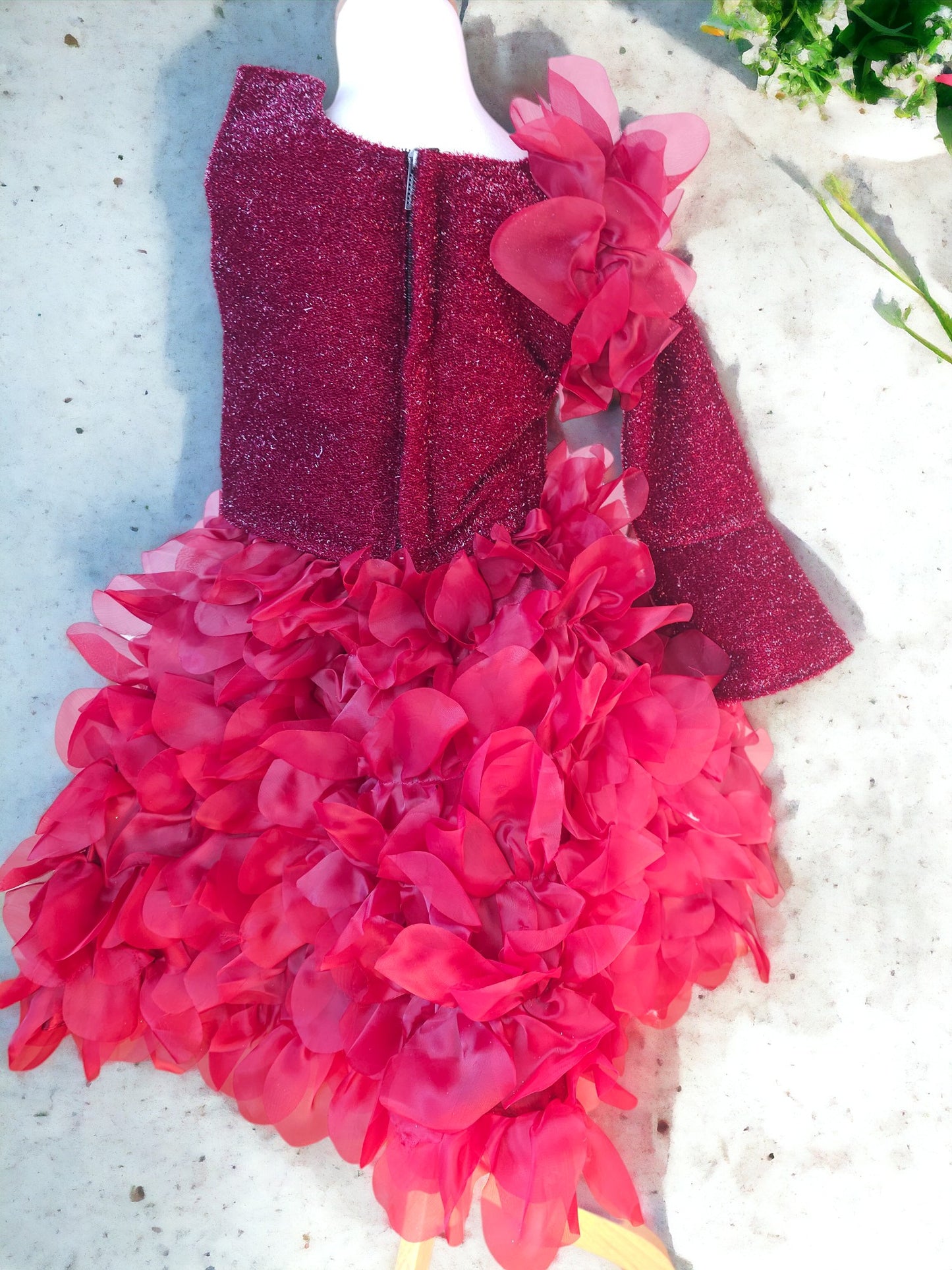 Two Piece Maroon Dress