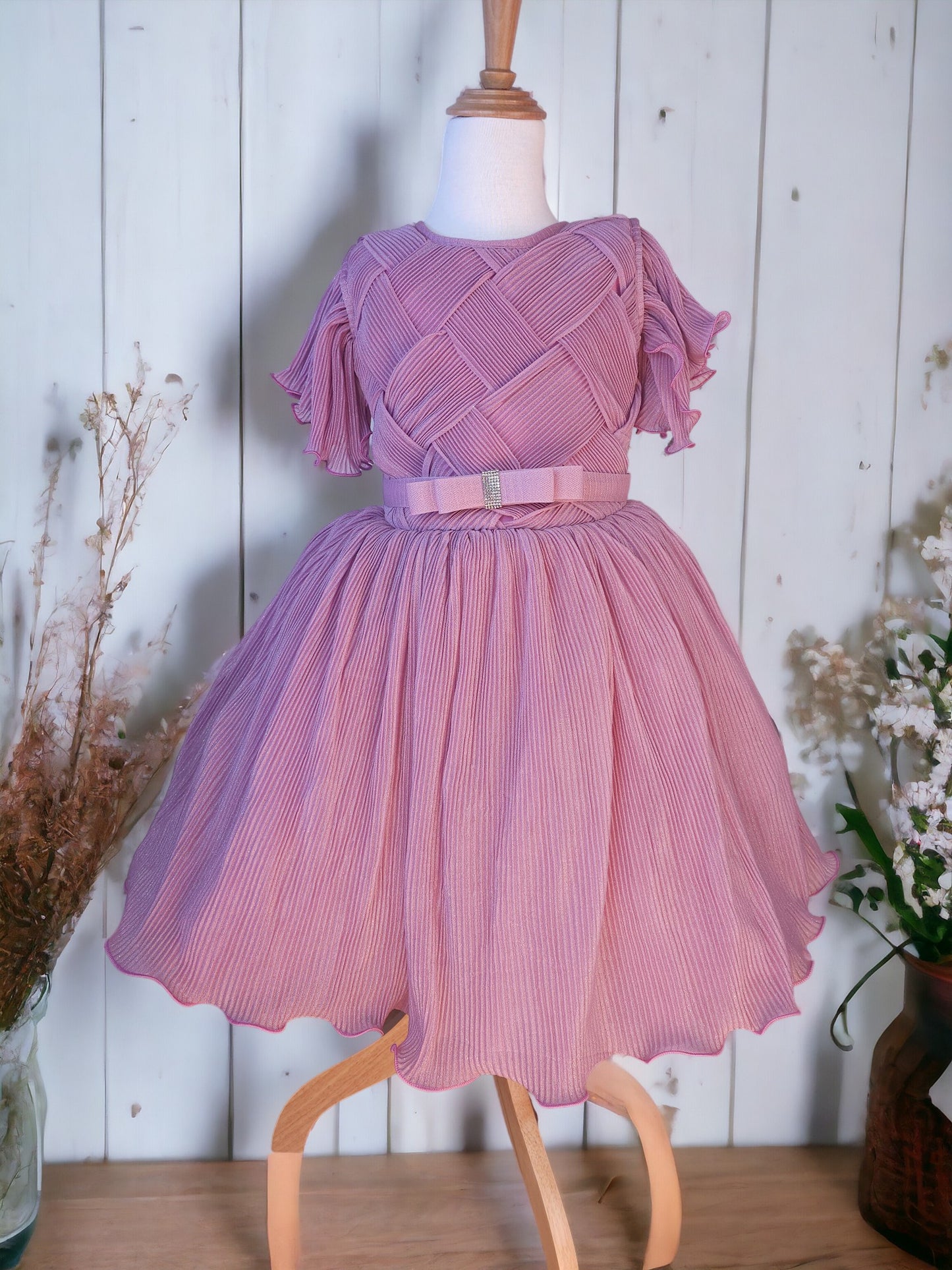 Pink Party Dress With Bow