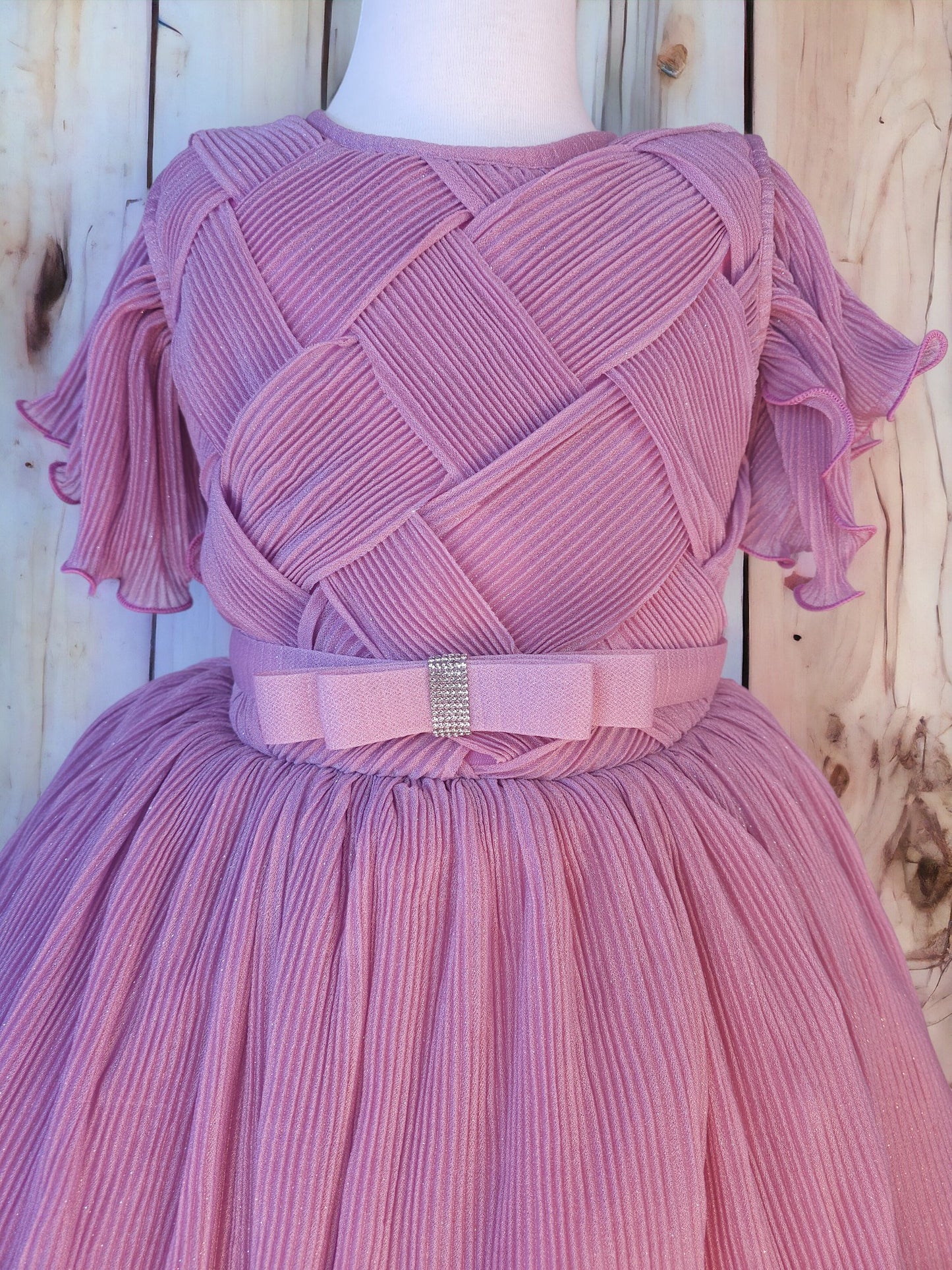Pink Party Dress With Bow