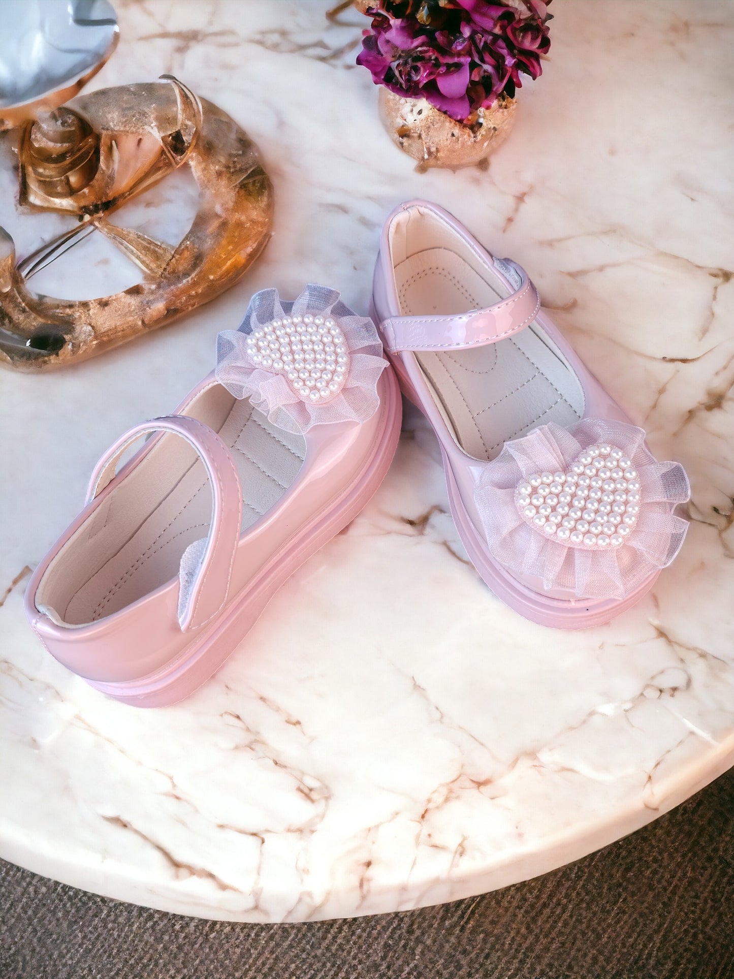 Perl Heart Pink Shoe