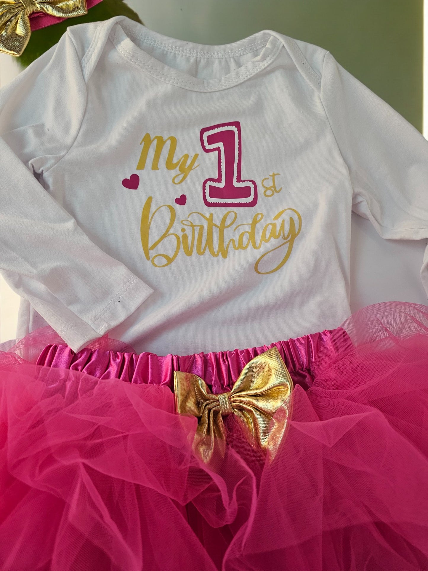 Pink First Birthday Photo Dress