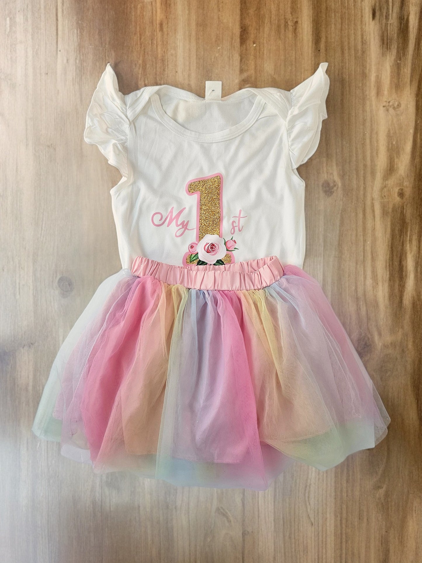 Rainbow tutu photo Dress