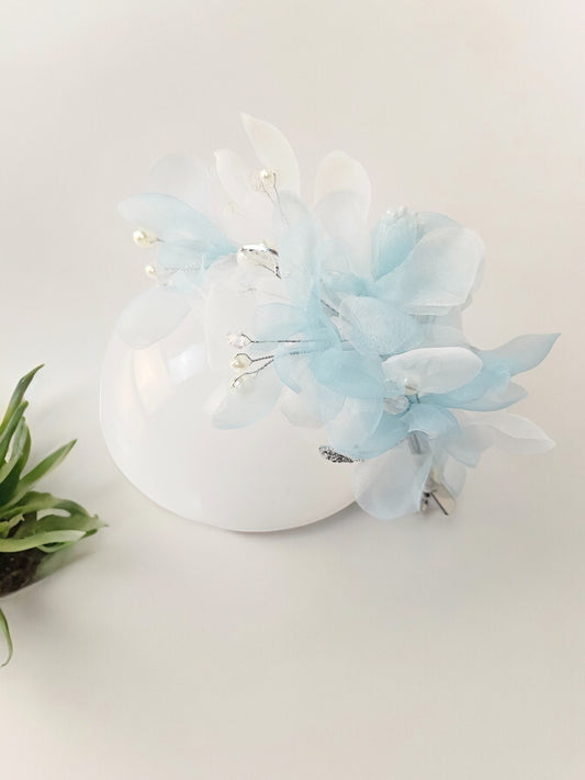 blue Flower Hair Clip