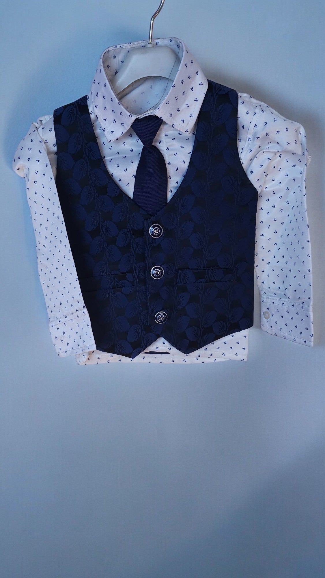 4 pcs Boys Formal Gentleman Outfits Blue