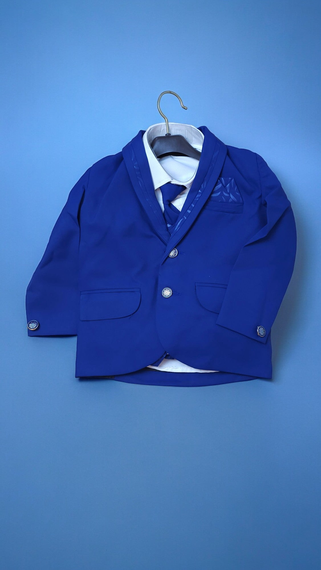 4 pcs Boys Formal Gentleman Outfits Blue