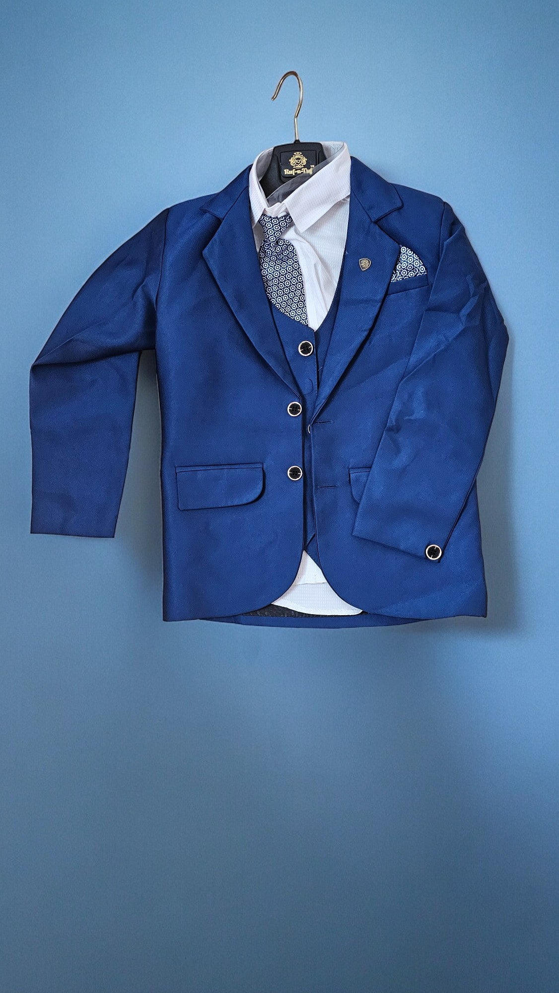 4 pcs Boys Formal Gentleman Outfits Blue