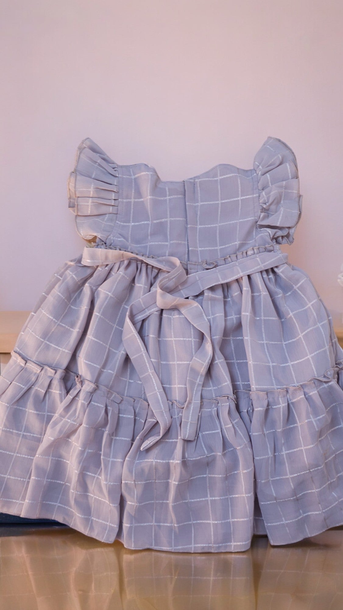 Ash Purple Frill Sleeve Dress