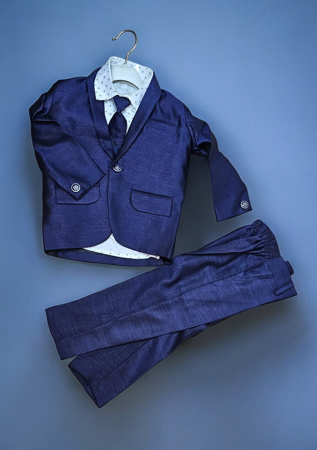 4 pcs Boys Formal Gentleman Outfits Blue
