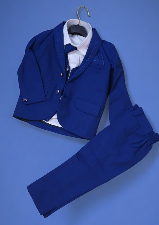 4 pcs Boys Formal Gentleman Outfits Blue