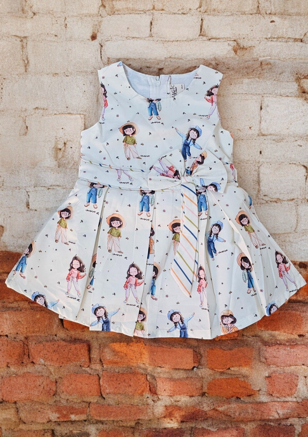 White Girl Printed Frock